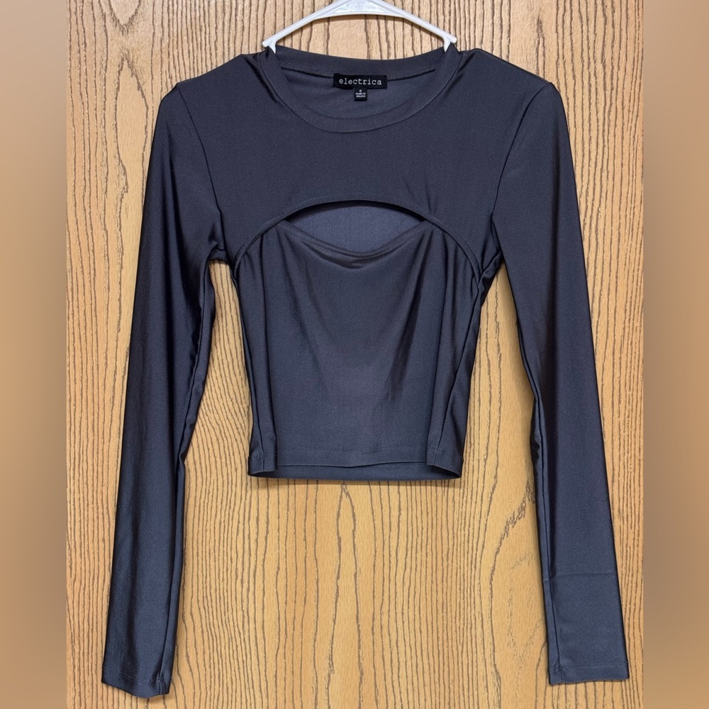 Electrica Cut Out Long Sleeved Crop Top